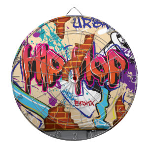Städtische Hip-Hop-Graffiti-Wand. Dartscheibe