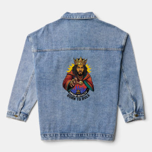 Städtische Königliche Geboren, um König Grafische Jeansjacke