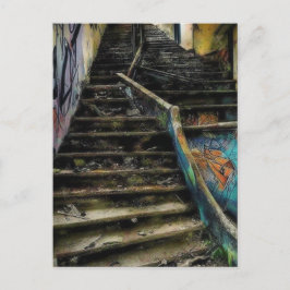 Städtische Kunst auf Treppen Das Gebäude verlassen Postkarte