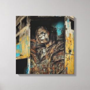 Städtische Kunst im Stich gelassen Gebäude Leinwanddruck