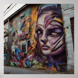 Städtische Kunst im Stich gelassen Gebäude Poster