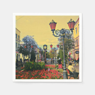 Städtische Landschaft buntes Papier Napkin Serviette