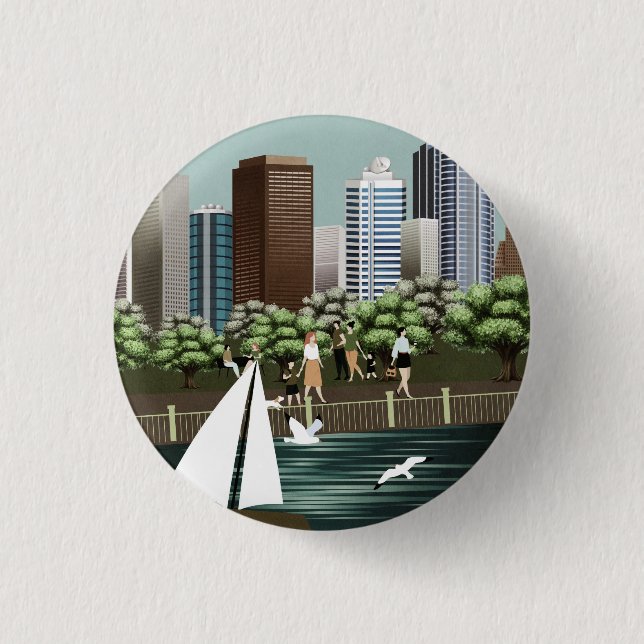 Städtische Landschaft Button (Vorderseite)