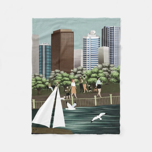 Städtische Landschaft Fleecedecke (Vorderseite)