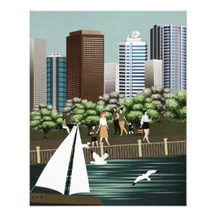 Städtische Landschaft Fotodruck