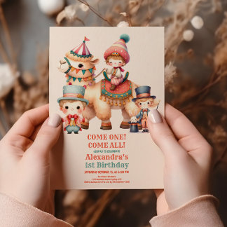 Städtische Niedliche Kinder Karneval Circus 1. Geb Einladung
