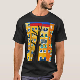 Städtische Oase: Farbenfrohe Stylisierte Gebäude T T-Shirt