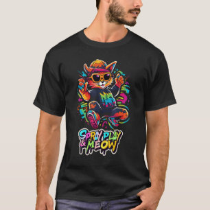 Städtische Pfote und Spray Street Art Katze T-Shirt