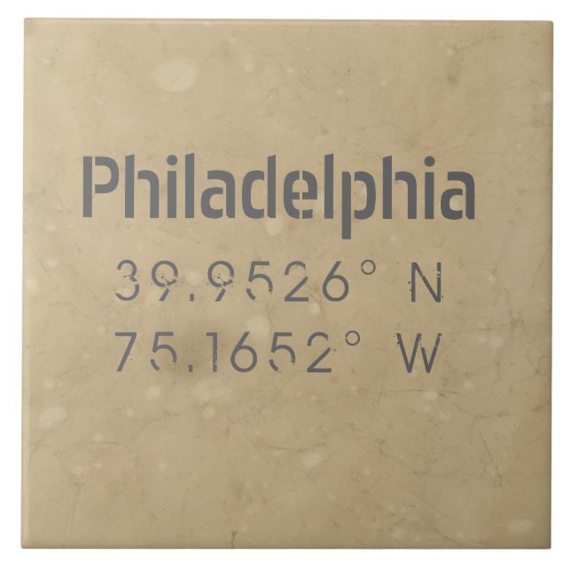 Städtische Philadelphia-Koordinaten Fliese (Vorderseite)