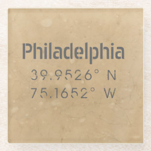 Städtische Philadelphia-Koordinaten Glasuntersetzer