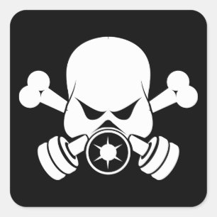 Städtische Piraten-Aufkleber Quadratischer Aufkleber