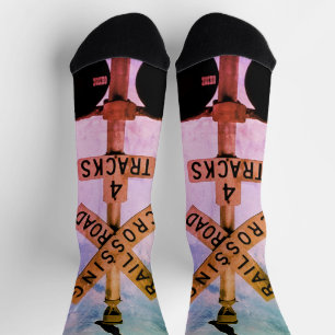 Städtische rustikale Stadtlandschaft Wartende Kräh Socken