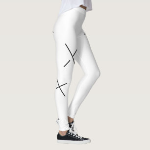 Städtische Schwarz-Weiß-Minimal-Kreativ-X-Kunst Leggings