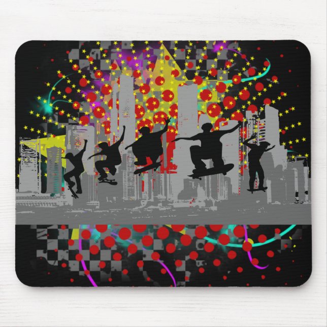 Städtische Skateboard Mousepad (Vorne)