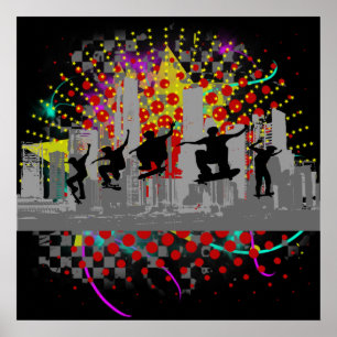 Städtische Skateboard Poster