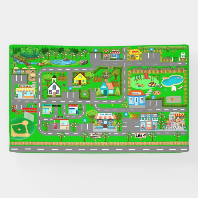 Städtische Straßen für Autos 3x5 Banner (Horizontal)