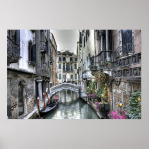 Städtische Szene in Venedig Poster