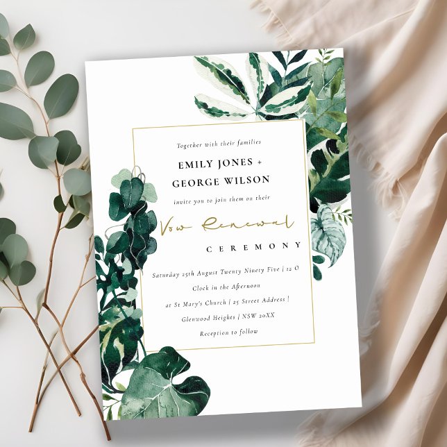 STÄDTISCHE TROPISCHE MONSTERA FOLIAGE VOW RENEWITE DANKESKARTE (Von Creator hochgeladen)