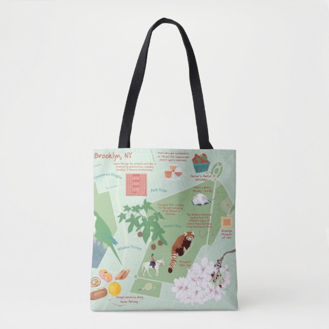 Städtische Wanderkarte von Brooklyn New York Tasche (Vorderseite)