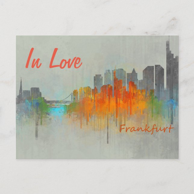Städtische Wasserlinie in Frankfurt - Liebe Postkarte (Vorderseite)