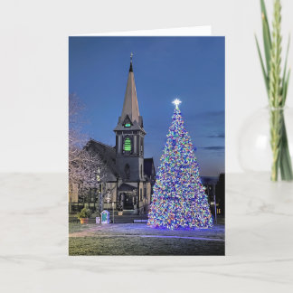 Städtische Weihnachtsbaum Plymouth Massachusetts 2 Dankeskarte