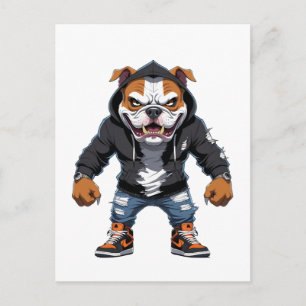 Städtischer Alpha Bulldogge � Street Style Maskott Postkarte