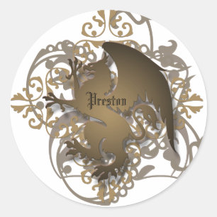 Städtischer Fantasie-Bronze-Greif addieren Runder Aufkleber