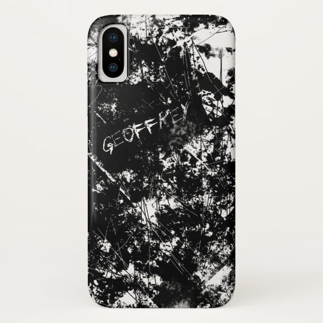 Städtischer Grunge-Schwarzweiss-Kratzer abstrakt Case-Mate iPhone Hülle (Rückseite)