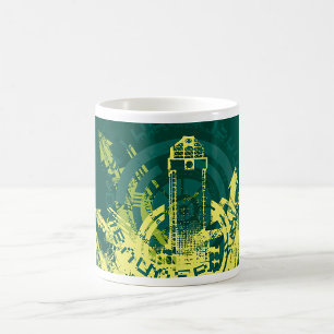 Städtischer Grunge Y2K Abstrakte Cyberpunk-Stadt Kaffeetasse