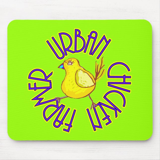 Städtischer Huhn-Bauer Mousepad (Vorne)