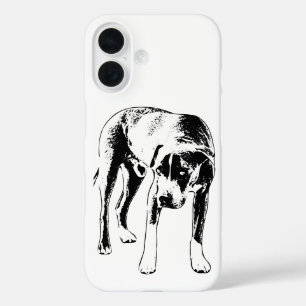 Städtischer Hund Kunst: Pitbull Mix mit Blick iPhone 16 Hülle
