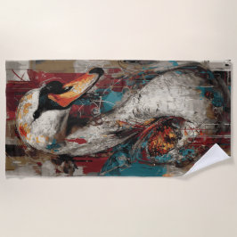 Städtischer Schwanengraffiti mit Monarchfalter Strandtuch