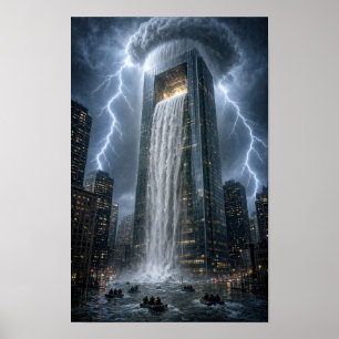 Städtischer Wasserfall Poster