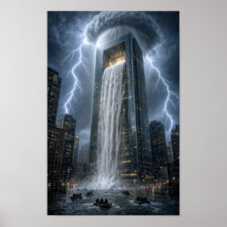 Städtischer Wasserfall Poster