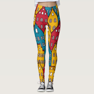 Städtisches abstrakt: Vintages Stadtbild Leggings