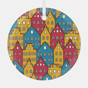 Städtisches abstrakt: Vintages Stadtbild Ornament Aus Glas