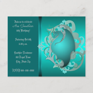 Städtisches aquamarines einladung