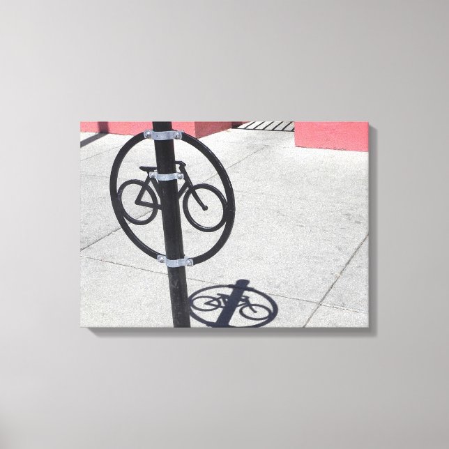 Städtisches Fahrrad Hitching Leinwanddruck (Vorderseite)