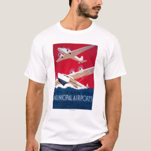 Städtisches Flughafen-Flugblatt New York City T-Shirt