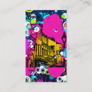 städtisches Graffiti-Farbspritzer-Design bunt Visitenkarte
