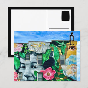 städtisches Graffiti-Gebäude in Dubai Postkarte