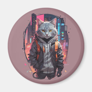 Städtisches Katzen-Design Magnet
