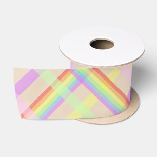 Städtisches Schickes Regenbogen-Karomuster Satinband