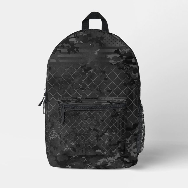 Städtisches Tarnmuster Dunkel und Grau Bedruckter Rucksack (Vorderseite)