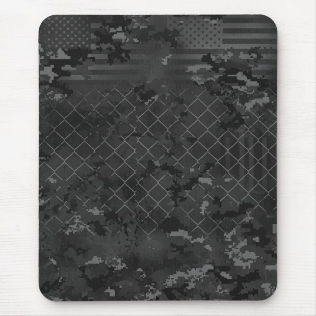 Städtisches Tarnmuster Dunkel und Grau Mousepad (Vorne)