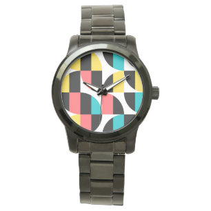 Städtisches, trendiges, farbenfrohes, modernes gra armbanduhr