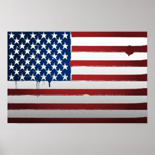 Städtisches USA-Flaggen-Plakat Poster