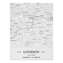 Stadtkarte im klassischen Stil von London, England Poster