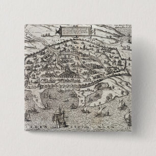 Stadtkarte von Alexandria in Ägypten, c.1625 Button
