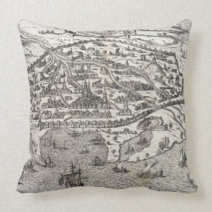 Stadtkarte von Alexandria in Ägypten, c.1625 Kissen